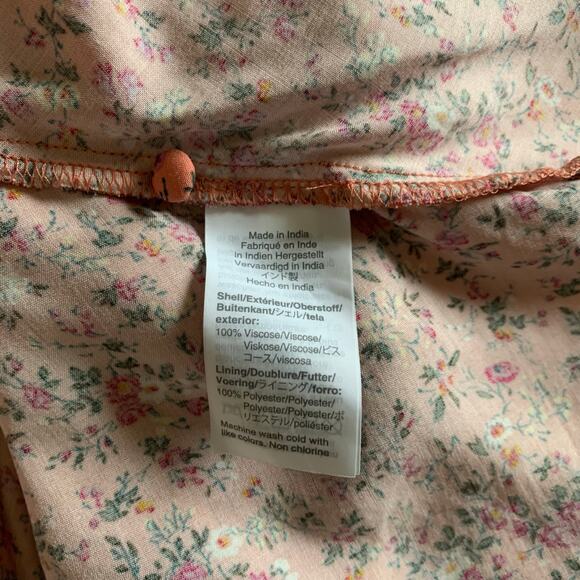 J. CREW Dress 10 Pink Micro Floral Tie Shoulder & Waist Belt Tiered Slit Skirt - Picture 13 of 15